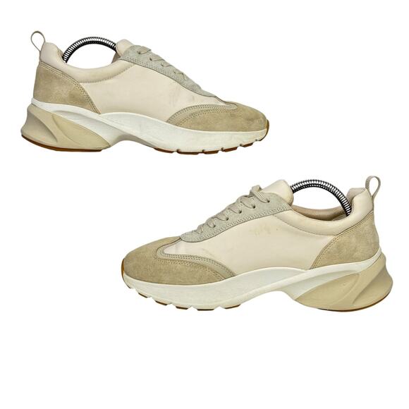 Tory Burch Women's Good Luck Athletic Sneakers SZ 8 Low Top Platform Shoes Beige - Picture 5 of 11